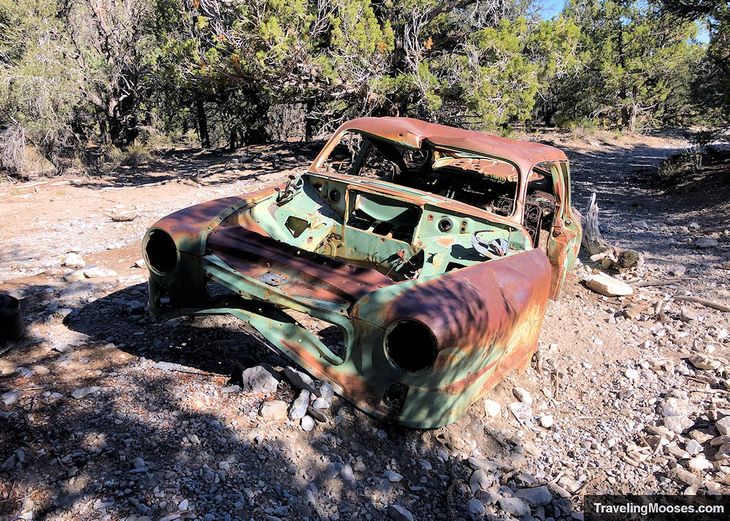 Abandoned car along Blue Tree Loop Trail