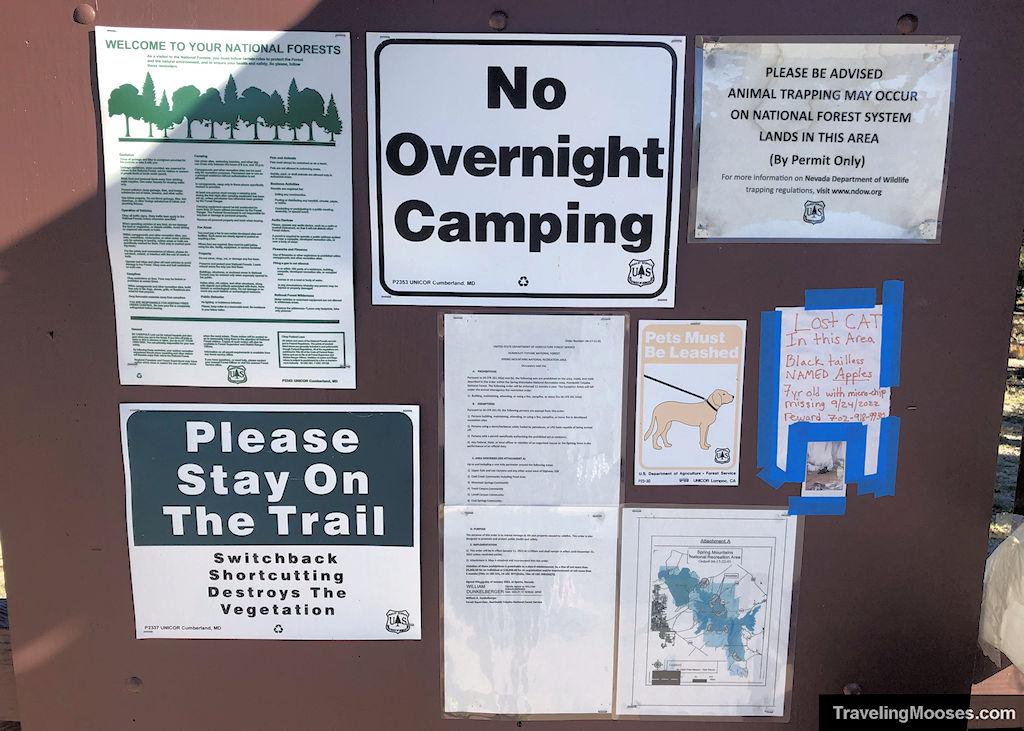 Sawmill Trailhead information sign board