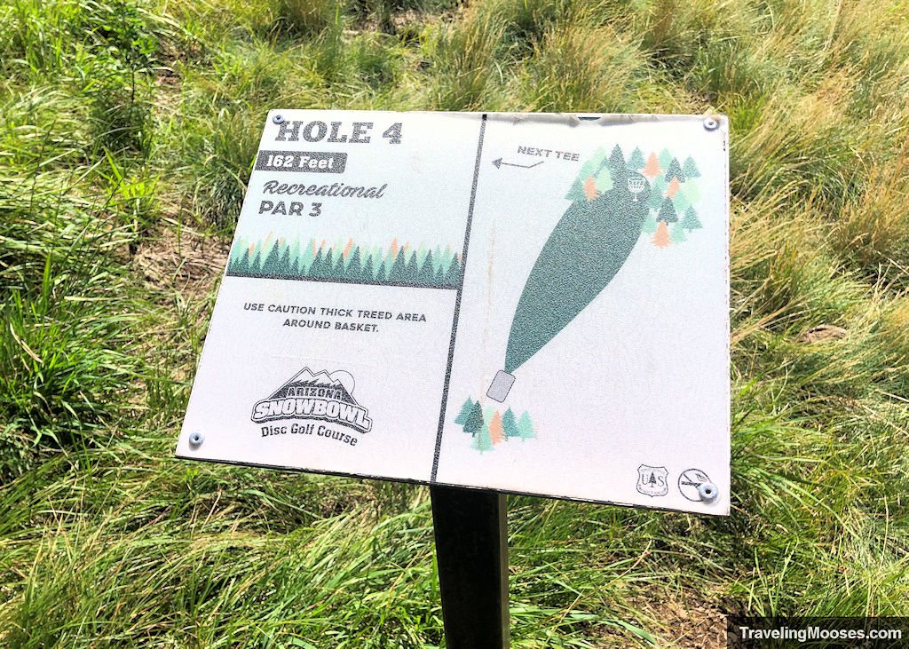 Disc golf hole marker for hole 4