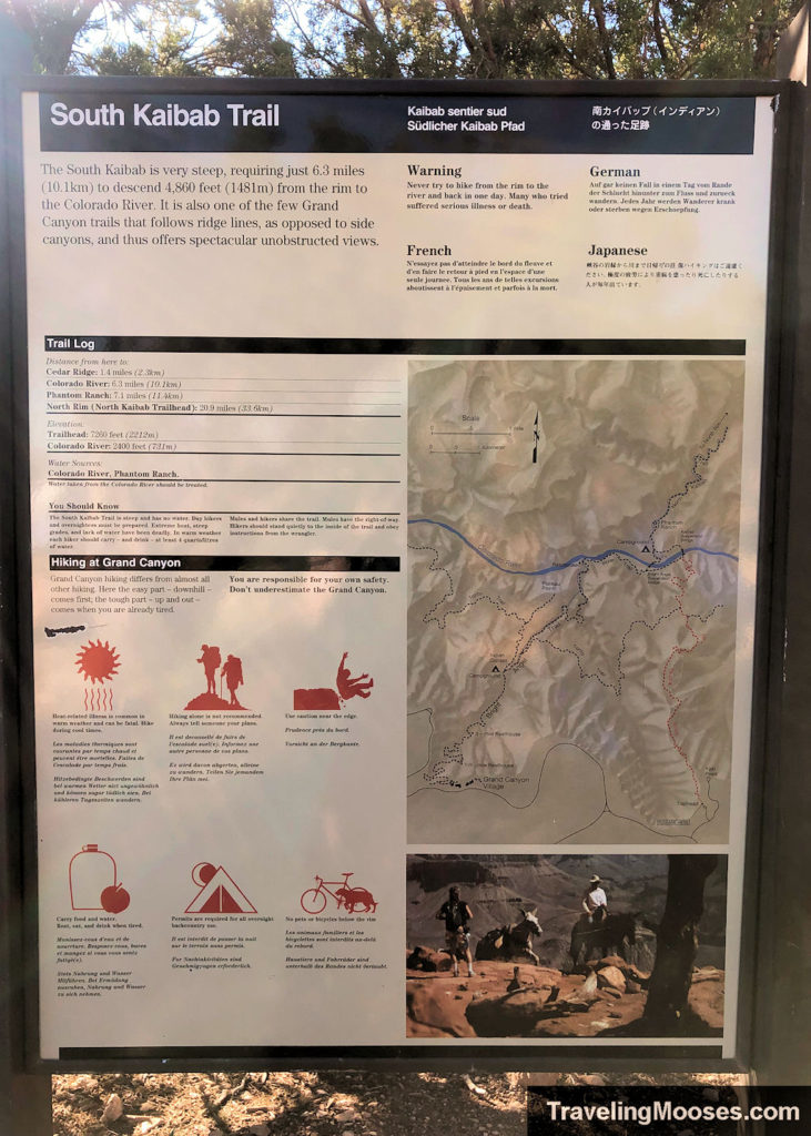 South Kaibab Trail Information Sign