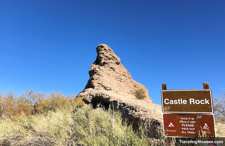 Large pointy rock referred to as Castle Rock