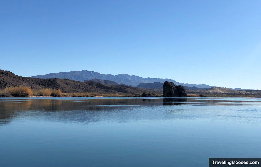 large rock seen on the shore of colorado river