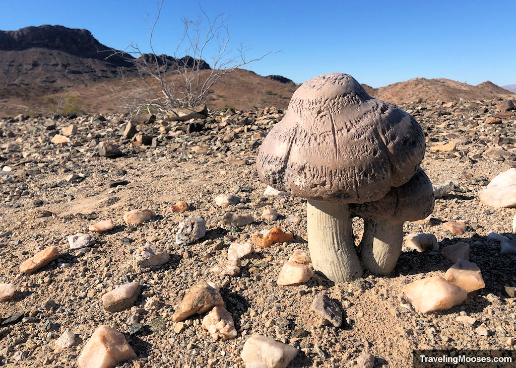 mushroom stone statute in the desert