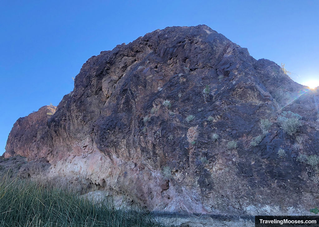 large rock formation near colorado river known as picture rock