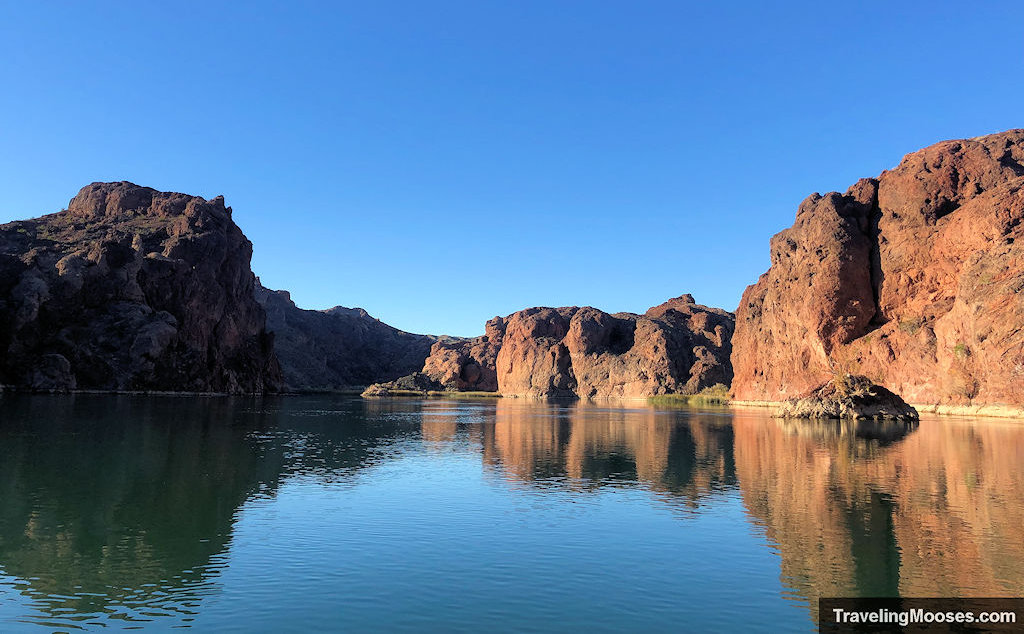 Serene waters at Topock Gorge on a sunny day