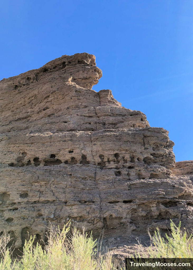 side view of large rock known as castle rock