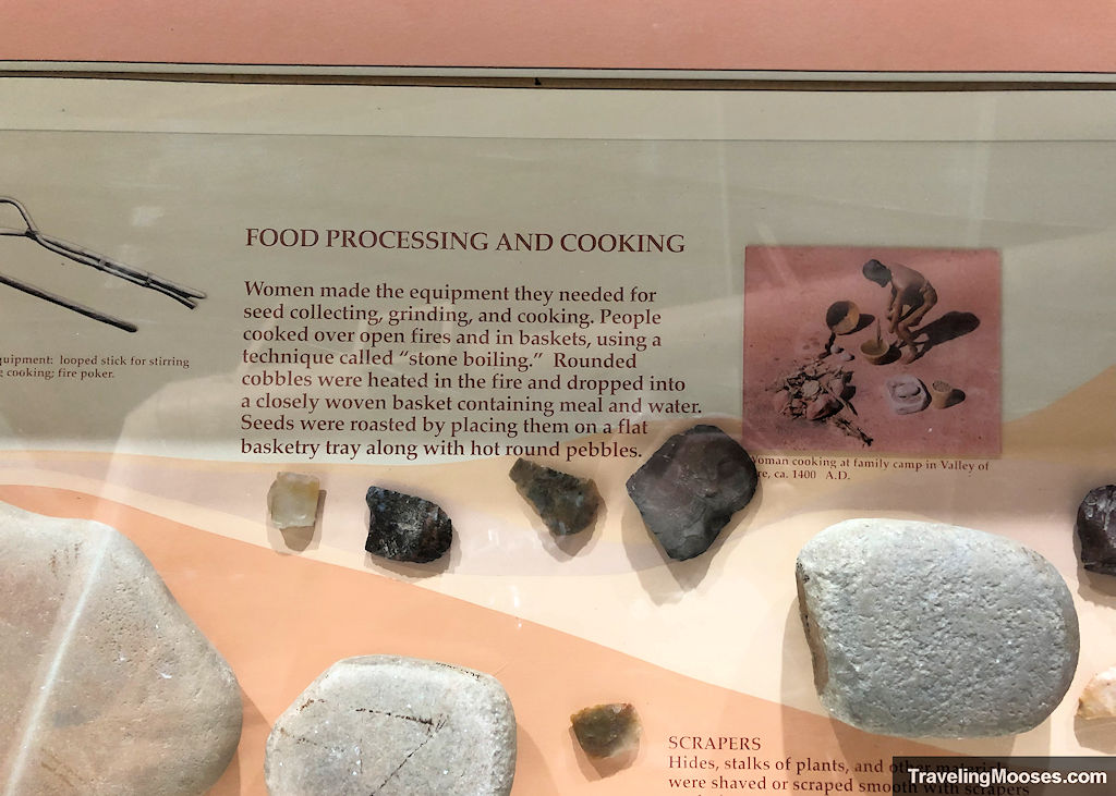 Food processing and cooking exhibit at Valley of Fire Visitor Center