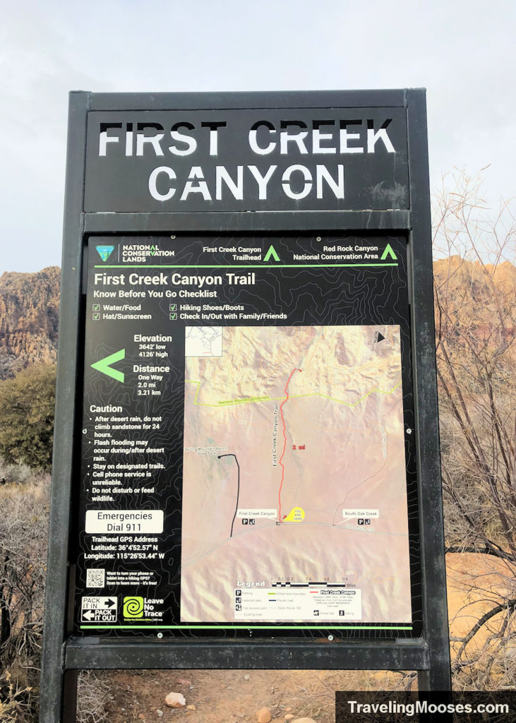 First Creek Canyon Trail Information Map
