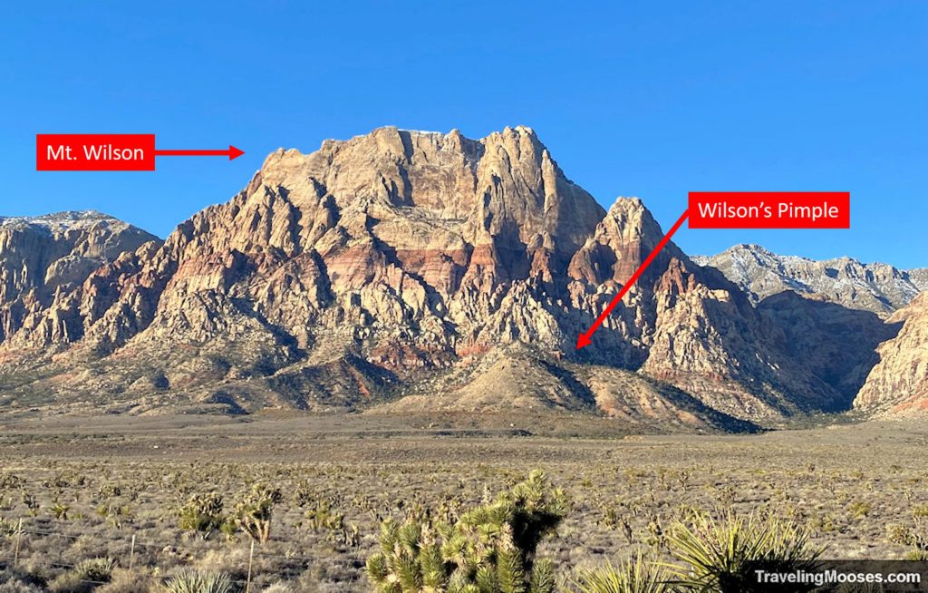 Photo identifying Mt. Wilson and Wilson's Pimple