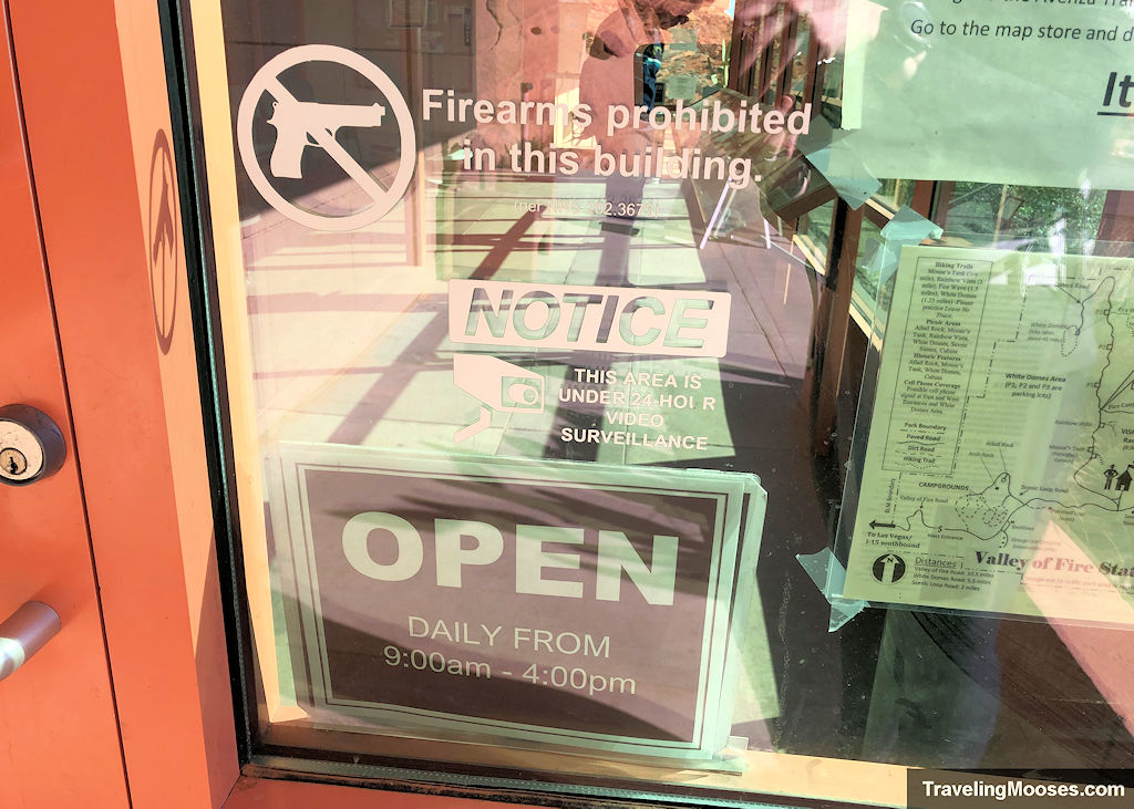 Hours of operation at Valley of Fire Visitor Center