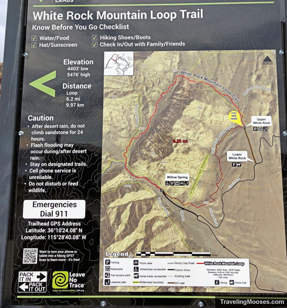 Map of White Rock Mountain Loop Trail