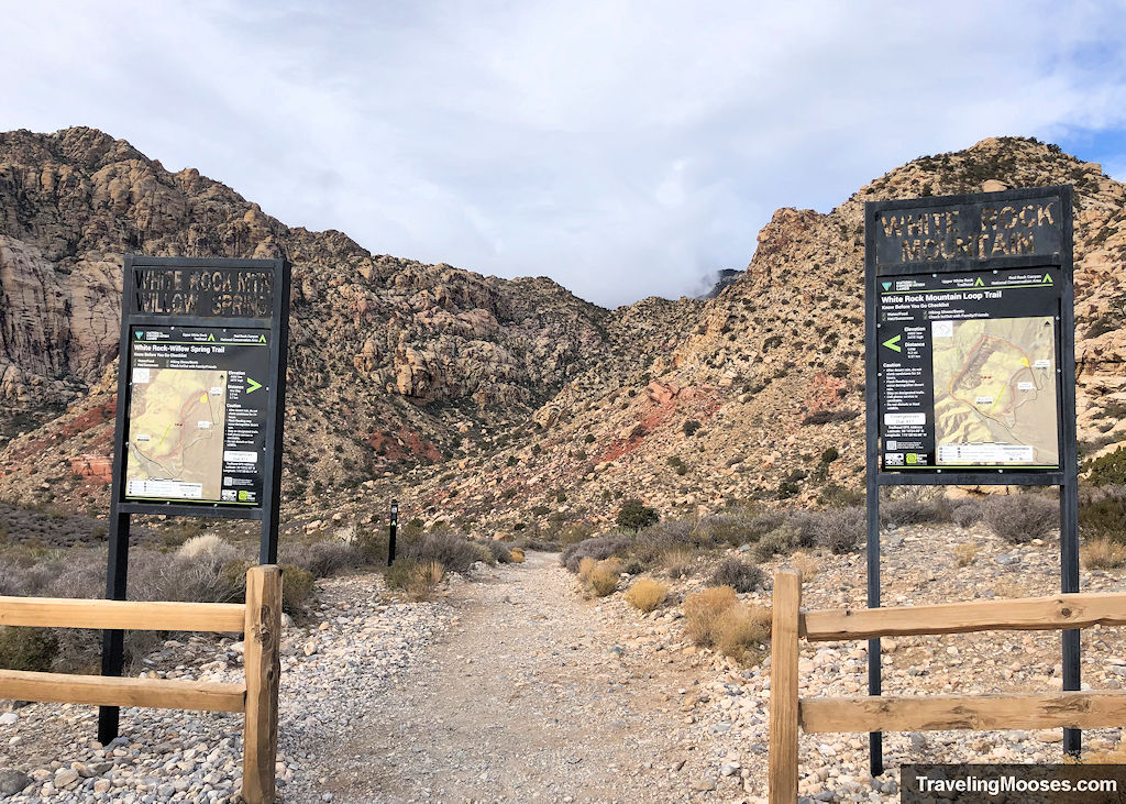 trail signs leading to willow springs / white rock mountain