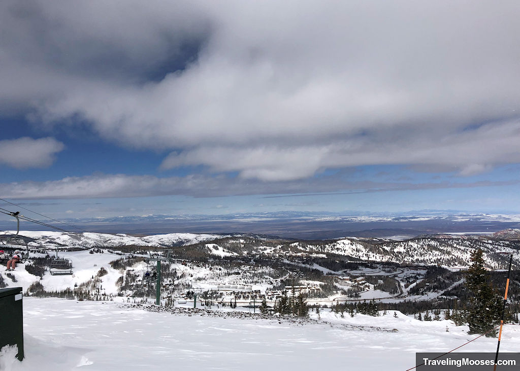 View from summit of Giant Steps Express Chair lift at Brian Head Resort