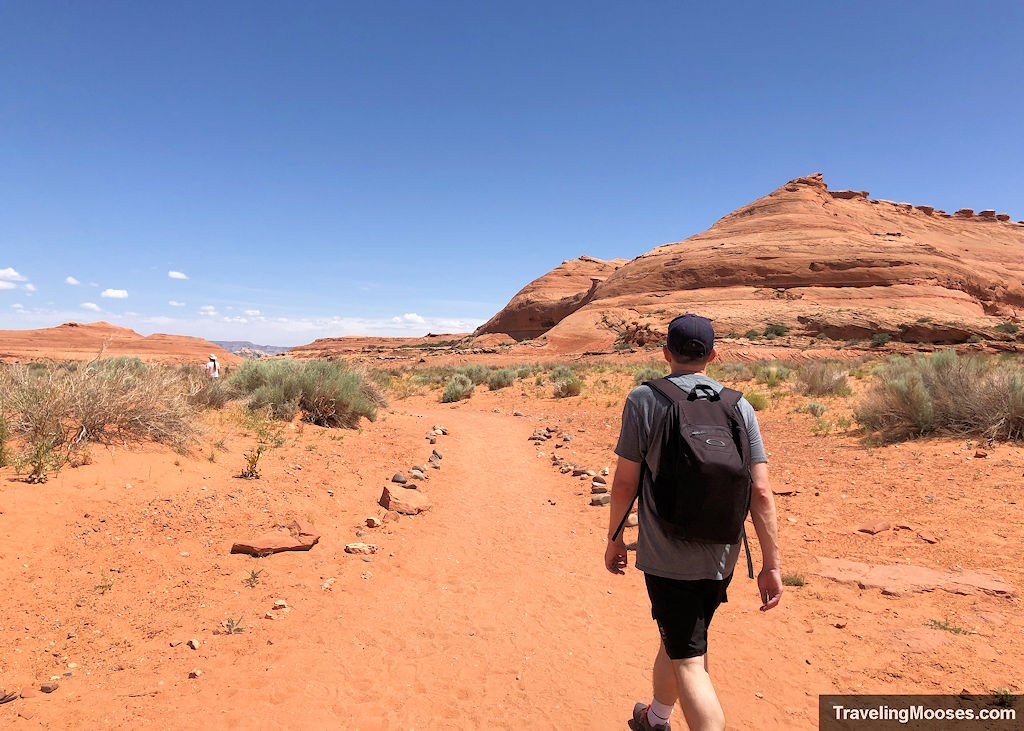 Man walking on the Hanging Garden Trail in Page Arizona