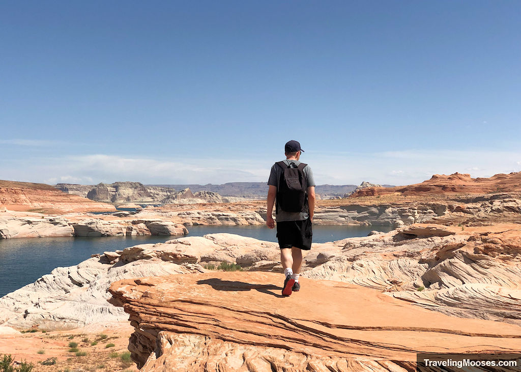 Man walking on sandstone