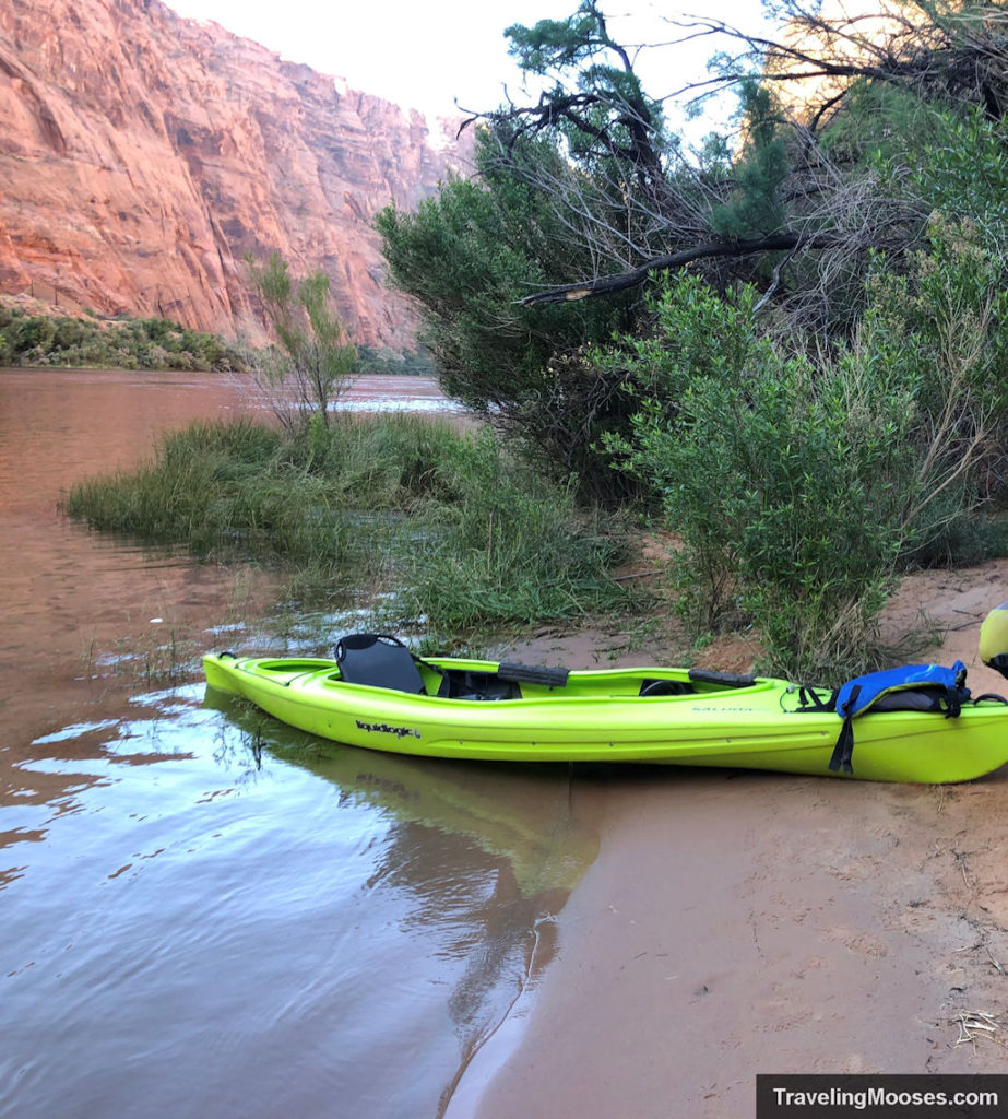 kayak resting on the shore