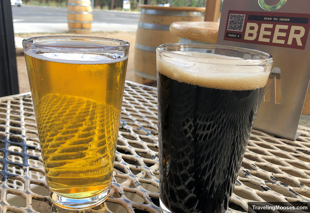 A kolsch and brown ale at the Mammoth Brewing Company