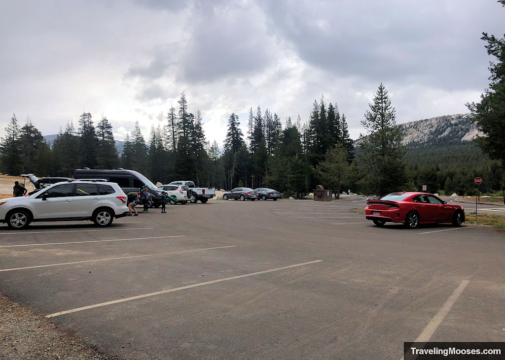 Lembert Dome Parking lot half filled with cars