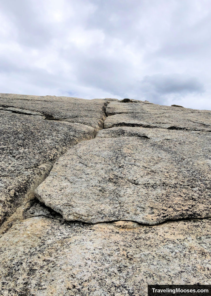 Steep granite slope headed towards Lembert Dome summit