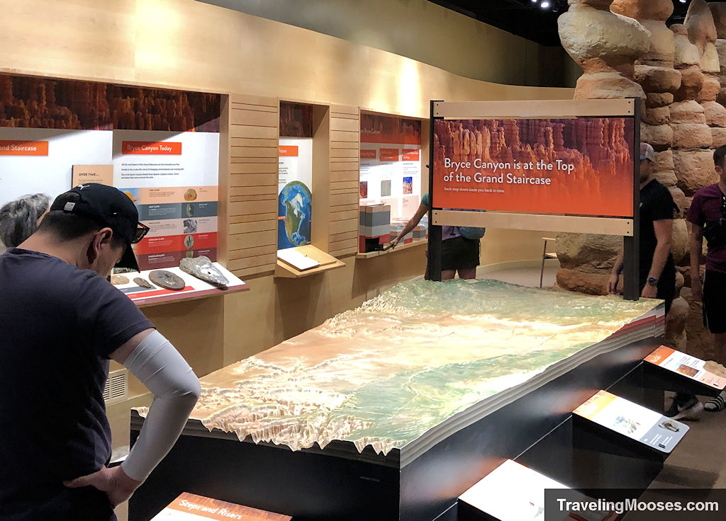 Man viewing historic exhibits at Bryce Canyon Visitor Center