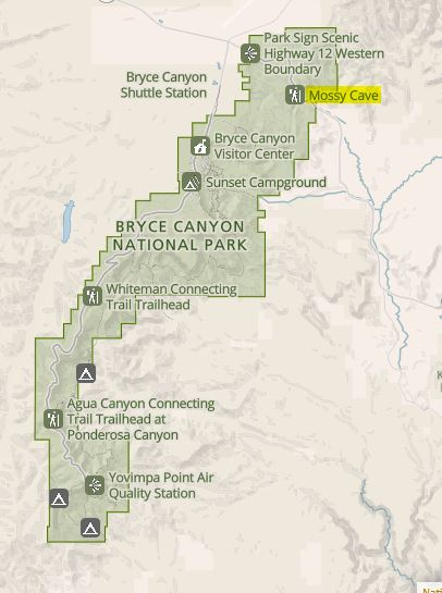 National Park Service Bryce Canyon Boundary Map