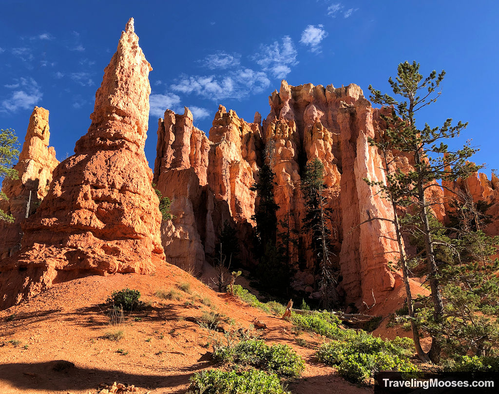 Crimson colored hoodoos