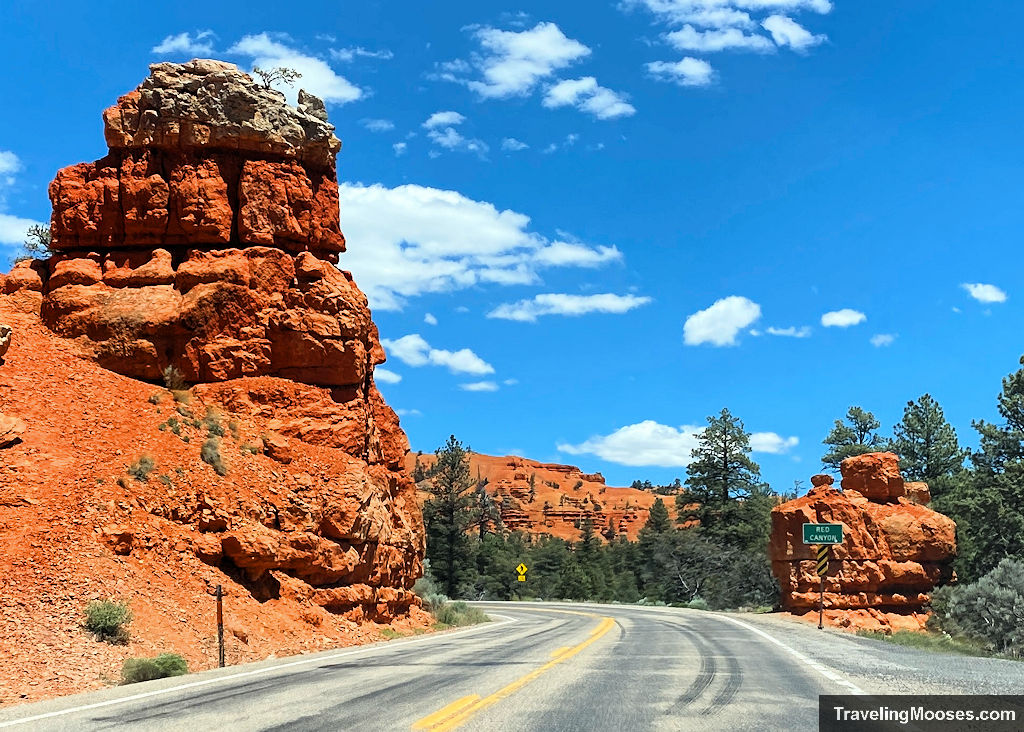 Road winding through Red Canyon in Utah