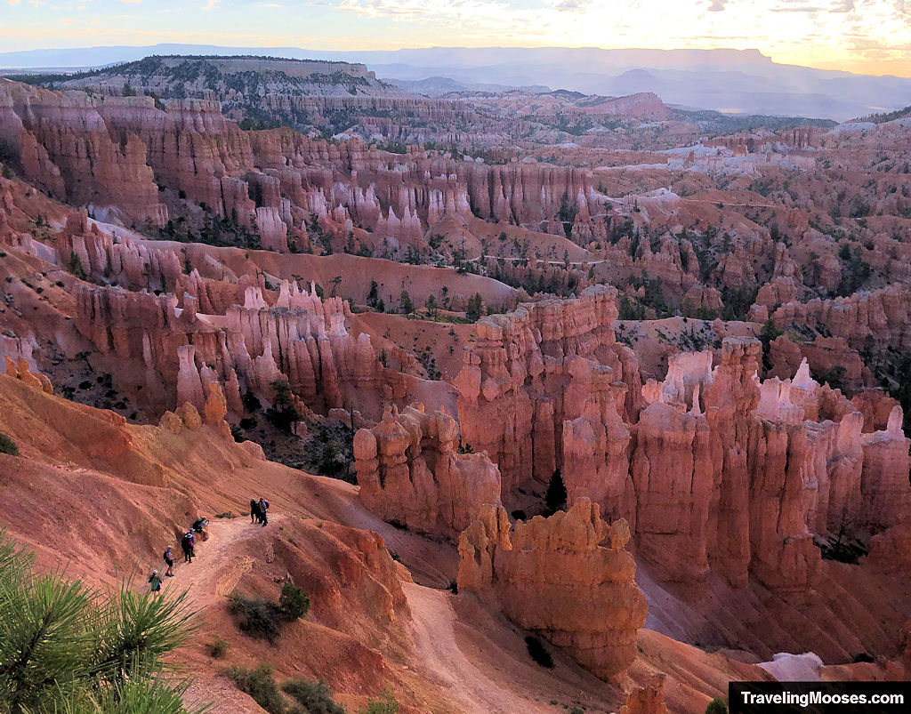 Red and white hoodoos at sunrise