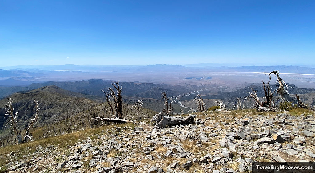 Looking towards Pahrum and California from summit of Griffith Peak