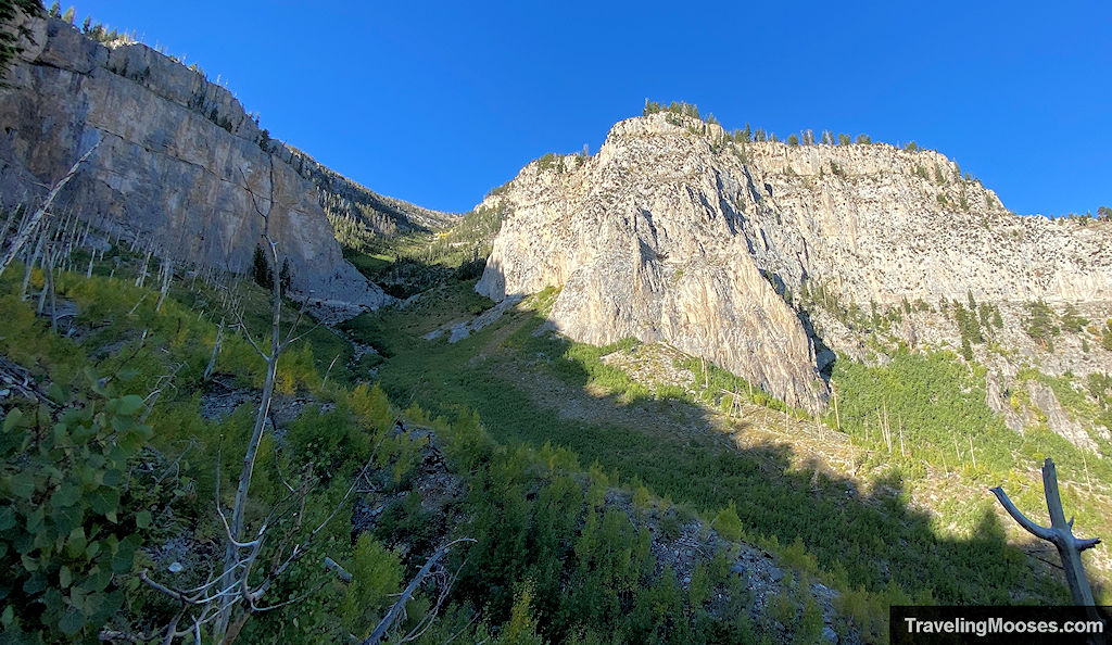 Tall rugged mountains on a clear blue day