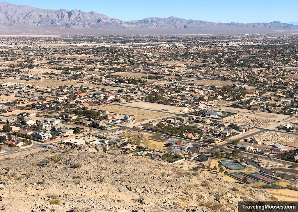 Houses sprawling out over the desert floor