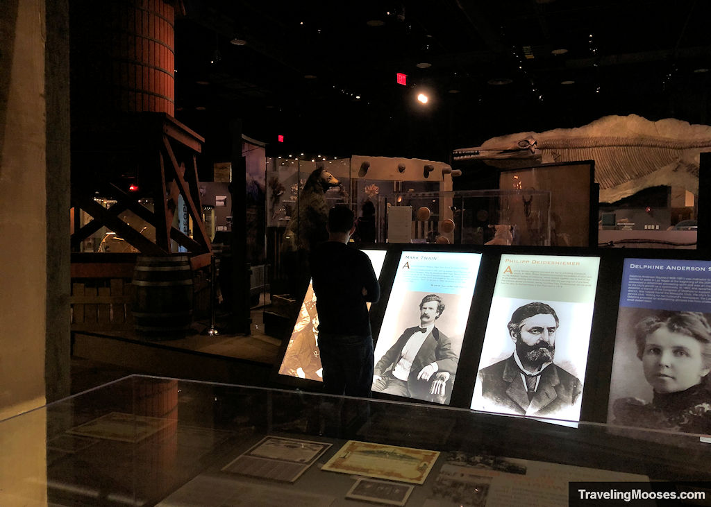 Man looking at reader boards in a musem