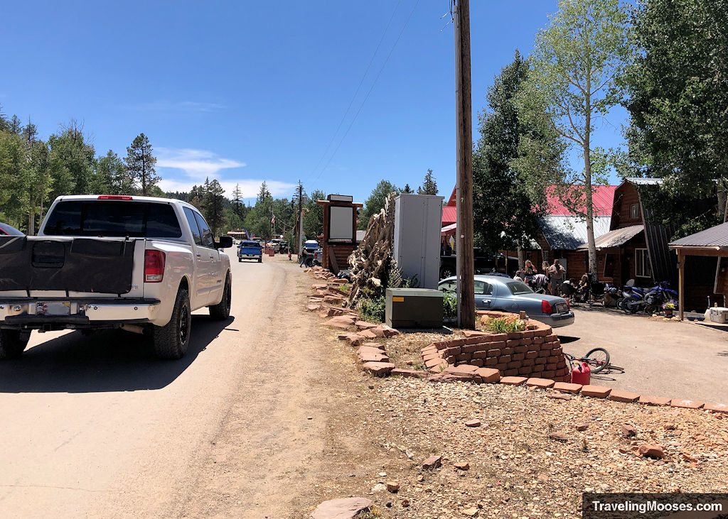 Busy road through Duck Creek Village